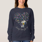 Sweatshirt cacahuètes en fleur | Snoopy Heart (Devant)