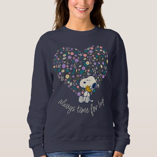 Sweatshirt cacahuètes en fleur | Snoopy Heart (Devant)