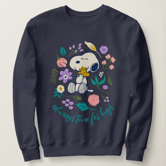 Sweatshirt cacahuètes en fleur | Snoopy & Woodstock Flower Hu (Design devant)