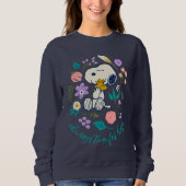 Sweatshirt cacahuètes en fleur | Snoopy & Woodstock Flower Hu (Devant)