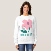 Sweatshirt cacahuètes | Illustration Nature Rose Flower (Devant entier)