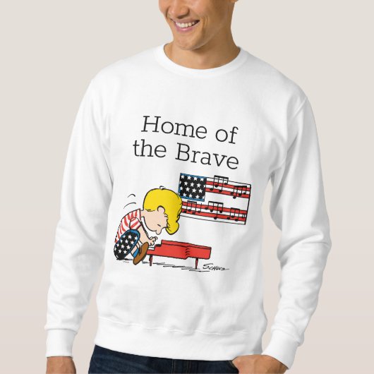 Sweatshirt cacahuètes | Patriotique Schroeder & Son Piano (Devant)