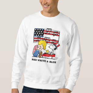 Sweatshirt cacahuètes Schroeder patriotique, Woodstock & Sn
