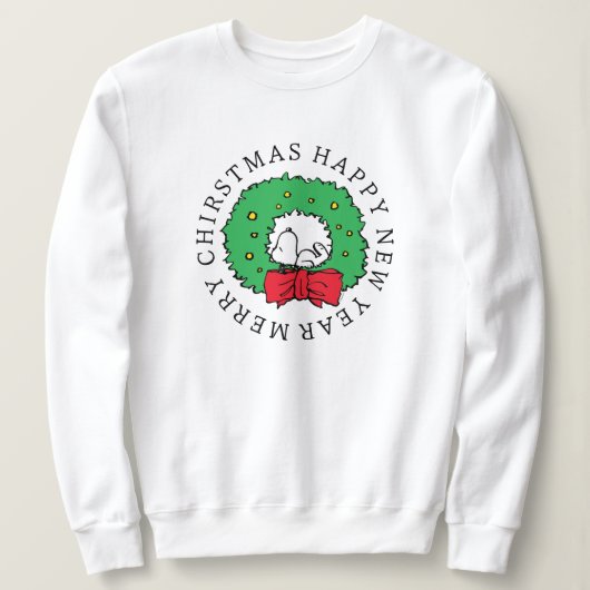 Sweatshirt cacahuètes | Snoopy Christmas Wreath (Design devant)