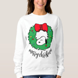 Sweatshirt cacahuètes   Snoopy Christmas Wreath & Bow