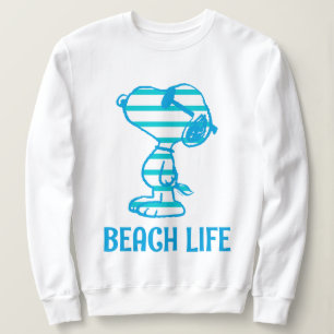 Sweatshirt cacahuètes Snoopy Cyan Stripes Lunettes de solei