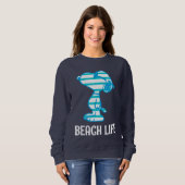 Sweatshirt cacahuètes | Snoopy Cyan Stripes Lunettes de solei (Devant entier)