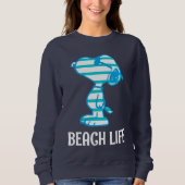 Sweatshirt cacahuètes | Snoopy Cyan Stripes Lunettes de solei (Devant)