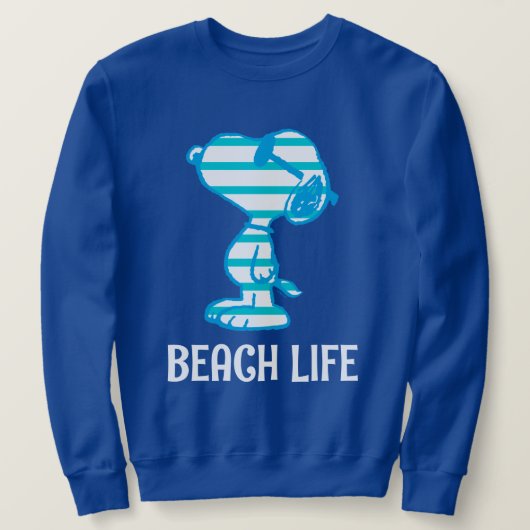 Sweatshirt cacahuètes | Snoopy Cyan Stripes Lunettes de solei (Design devant)