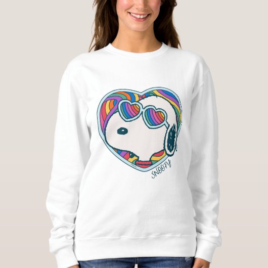 Sweatshirt cacahuètes | Snoopy Heart Rainbow (Devant)