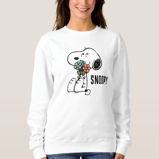 Sweatshirt cacahuètes | Snoopy Stop & Smell the Flowers (Devant)