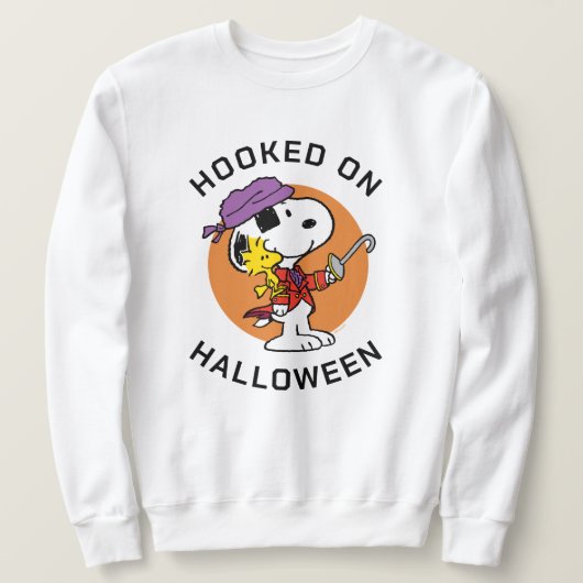 Sweatshirt cacahuètes | Snoopy & Woodstock accroché à Hallowe (Design devant)