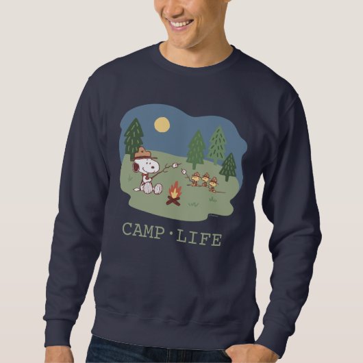 Sweatshirt cacahuètes | Snoopy & Woodstock au feu de camp (Devant)