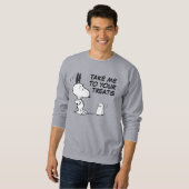 Sweatshirt cacahuètes | Woodstock Scares Snoopy (Devant entier)