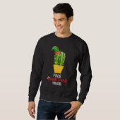Sweatshirt Cactus Câlins de Noël Gratuits (Devant entier)