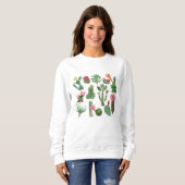 Sweatshirt Cactus colorés et fleurs succulentes (Devant entier)