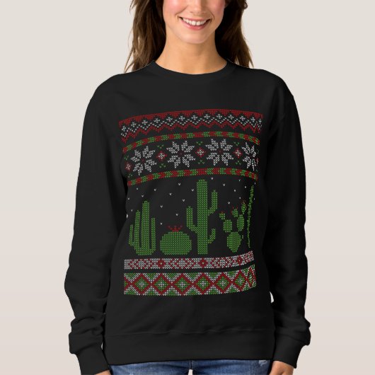 Sweatshirt Cactus laide de Noël moche Cactus Succ sud-ouest (Devant)