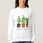 Sweatshirt Cactus mignon d'aquarelle dans des pots (Devant)