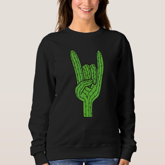Sweatshirt Cactus Rock And Roll Hand Desert Plante Cactus Suc (Devant)
