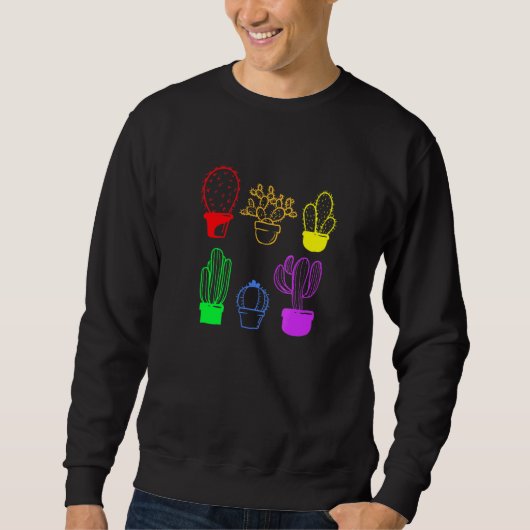Sweatshirt Cactus Succulent Pride Rainbow Plante Subtle Lgbt (Devant)