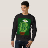 Sweatshirt Cactus vert : motif abstrait naturel. (Devant entier)