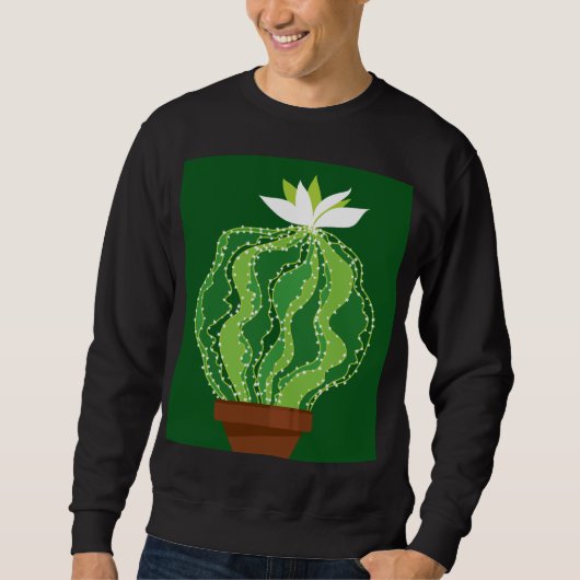 Sweatshirt Cactus vert : motif abstrait naturel. (Devant)