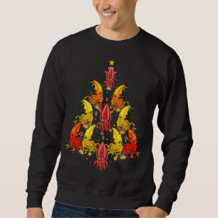 Sweatshirt Cadeau d'arbre de Noël de calmar de Noël de chapea