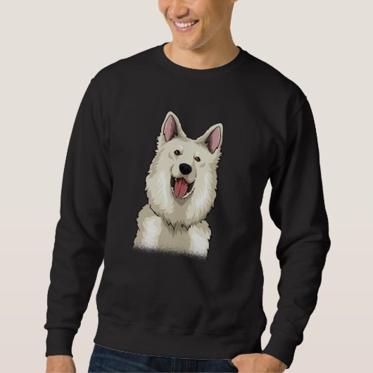 Sweatshirt Cadeau de berger suisse blanc (Devant)