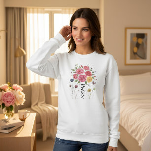 Sweatshirt Cadeau de Fête des Mères Bohème Floral Bulgare Mam