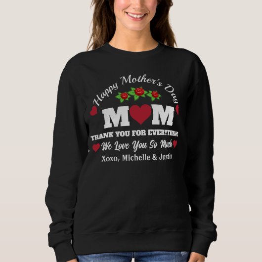 Sweatshirt Cadeau de la Fête des Mères sur mesure "Bonne Fête (Devant)