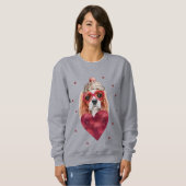 Sweatshirt Cadeau de la Saint-Valentin Cavalier King Spaniel  (Devant entier)