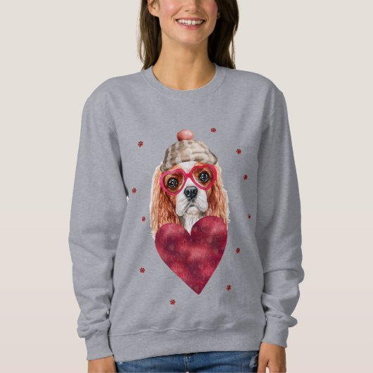 Sweatshirt Cadeau de la Saint-Valentin Cavalier King Spaniel  (Devant)