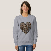 Sweatshirt Cadeau de la Saint-Valentin cœur de léopard mignon (Devant entier)