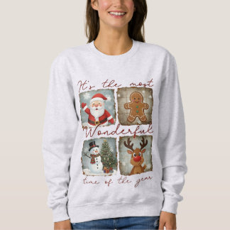Sweatshirt Cadeau de Noël Icones Temps Merveilleux Nostalgie