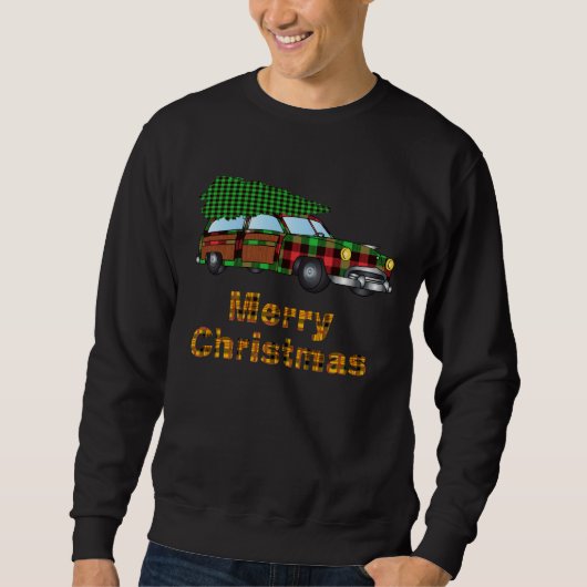 Sweatshirt Cadeau De Voiture En Bois De Noël Pour Les Vacance (Devant)