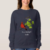 Sweatshirt Cadeau d'oiseau jardin / Oiseau cardinal en bleu (Devant)