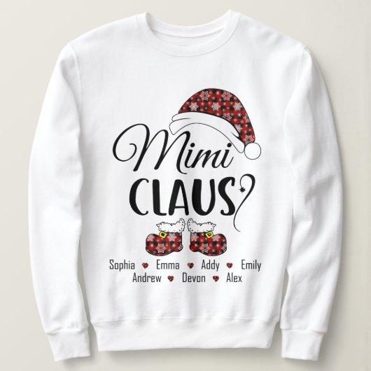 Sweatshirt Cadeau Mimi Claus Pour Noël (Design devant)