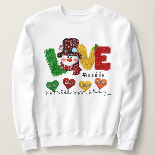 Sweatshirt Cadeau Mimi Life pour Noël (Design devant)