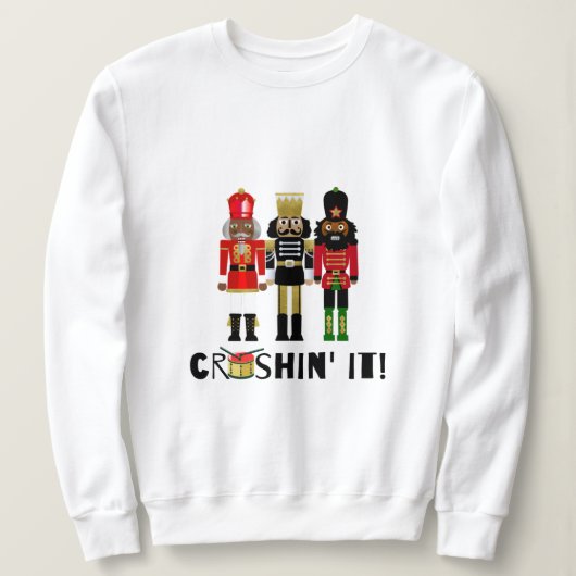 Sweatshirt Cadeau Noir Casse-Noir "Crushin' It" (Design devant)