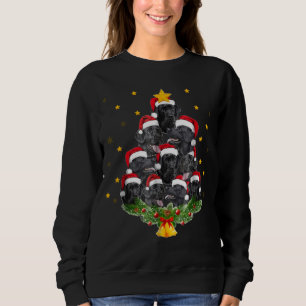 Sweatshirt Cadeau noir de Noël de T-shirt d'arbre de Noël d