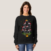 Sweatshirt Cadeau noir de Noël de T-shirt d'arbre de Noël de (Devant entier)