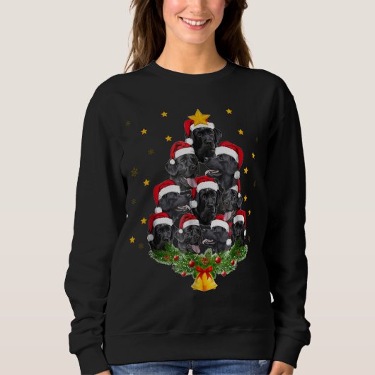 Sweatshirt Cadeau noir de Noël de T-shirt d'arbre de Noël de (Devant)