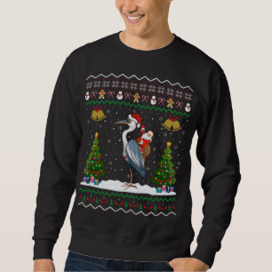 Sweatshirt Cadeau Père Noël Riding Heron Heron Bird Xmas