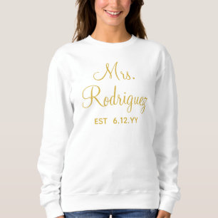 Sweatshirt Cadeau personnalisé Mme Newlysée sur mesure pour m