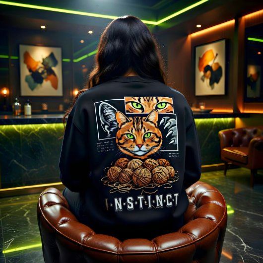 Sweatshirt Cadeau pour amateur de chat Bengal Instinct câblé
