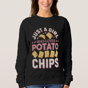 Sweatshirt Cadeau pour amatrice de frites Juste une fille qui