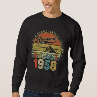 Sweatshirt Cadeaux D'Anniversaire De 66 Ans Pour Hommes Août 