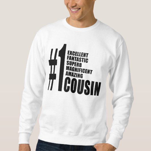 Sweatshirt Cadeaux frais pour des cousins : Cousin du numéro (Devant)