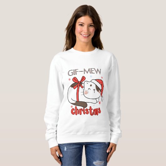 Sweatshirt cadeaux mew noël (Devant entier)