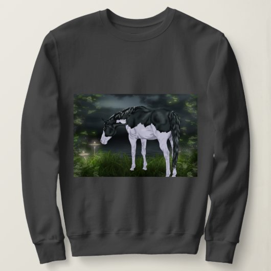 Sweatshirt Cadres noir et blanc Overture Paint Horse (Design devant)